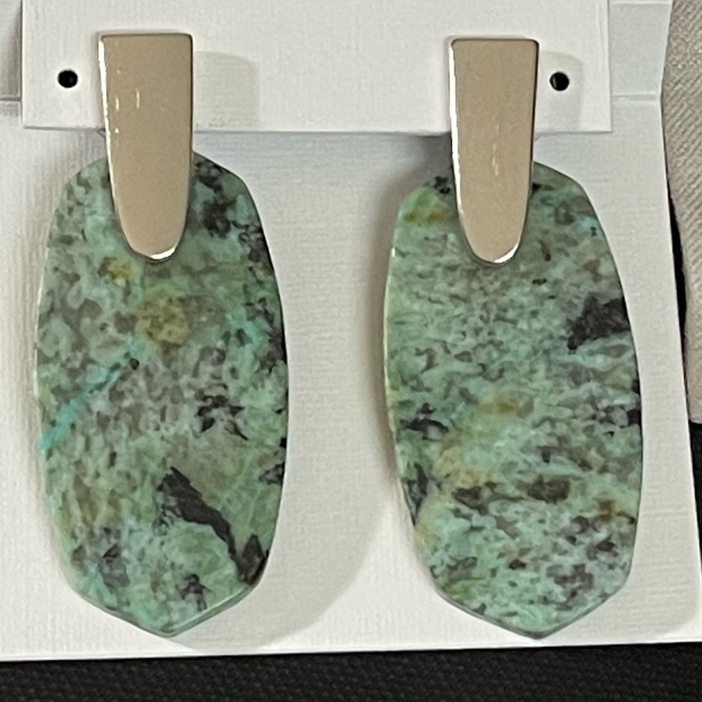 Kendra Scott African Turquoise&Silver Tone Dangle  NWT Retail $80
